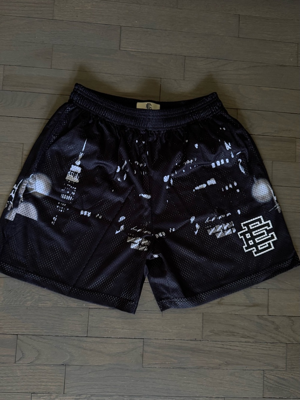 Black Men's Eric Emanuel  Shorts with City Graphic